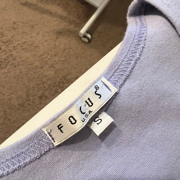 Vintage USA Focus Cotton Purple Painted Lady Bug Printed Pocket Dress Size Small - Picture 8 of 12